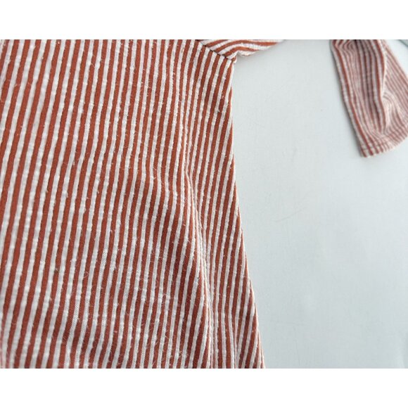 W5 Anthropologie Textured Stripe Twist Knot 3/4 Sleeve Blouse Size Sm, FLAWS - Picture 12 of 14